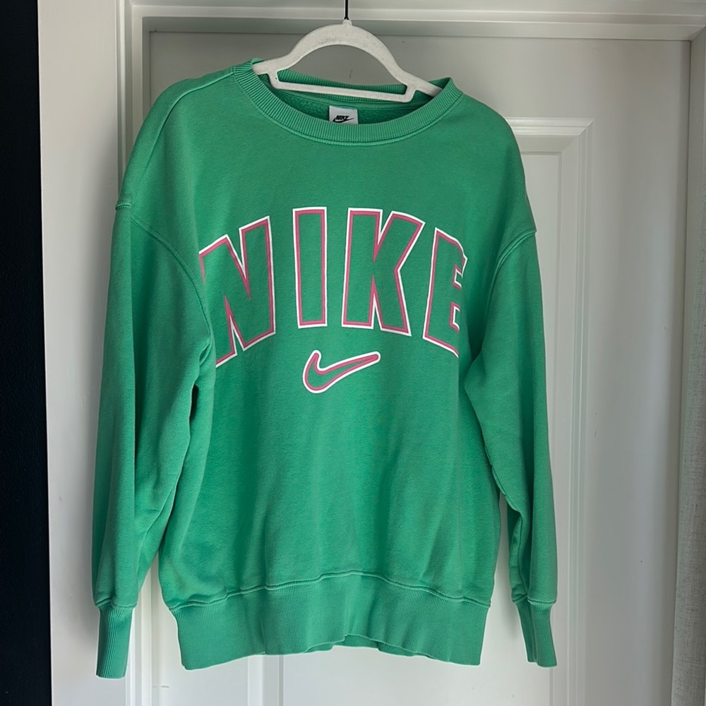 Nike Green Crewneck Sweater Athletic Style
